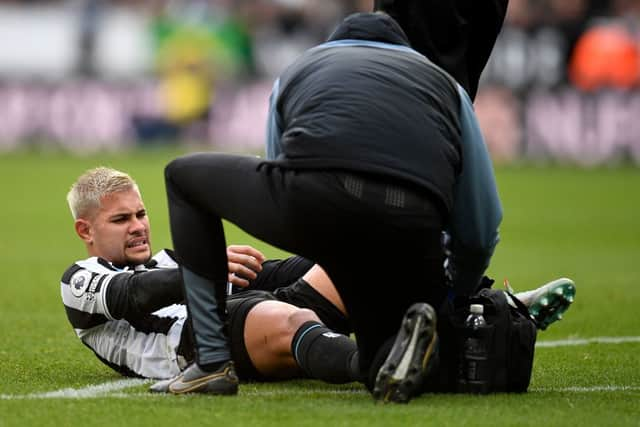 Newcastle United midfielder Bruno Guimaraes. (Photo by OLI SCARFF/AFP via Getty Images)