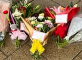 Floral tributes in Hexham