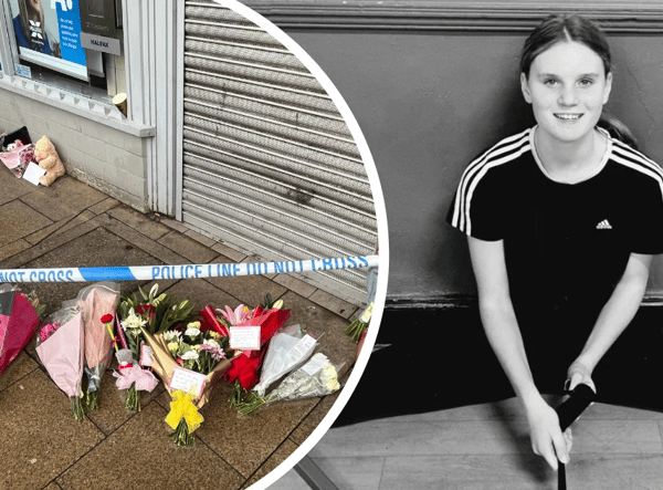 Tributes to Holly Newton at the cordon in Hexham