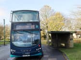 The 45 Arriva bus in Dinnington Village, Newcastle. Photo: NCJ Media.