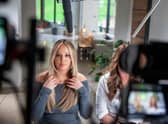 Charlotte Crosby filming for Charlotte in Sunderland