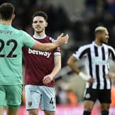 West Ham United midfielder Declan Rice. (Photo by OLI SCARFF/AFP via Getty Images)