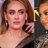 Beyonce (right) leads this year’s pack of Grammy nominees with nine chances at gold, ahead of rapper Kendrick Lamar coming in at eight, and balladeers Adele (left) and Brandi Carlile scoring seven each. 