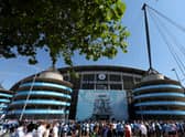 MANCHESTER, ENGLAND - AUGUST 13: A general view of the stadium ahead of the Premier League match between Manchester City and AFC Bournemouth at Etihad Stadium on August 13, 2022 in Manchester, England. (Photo by Clive Brunskill/Getty Images)