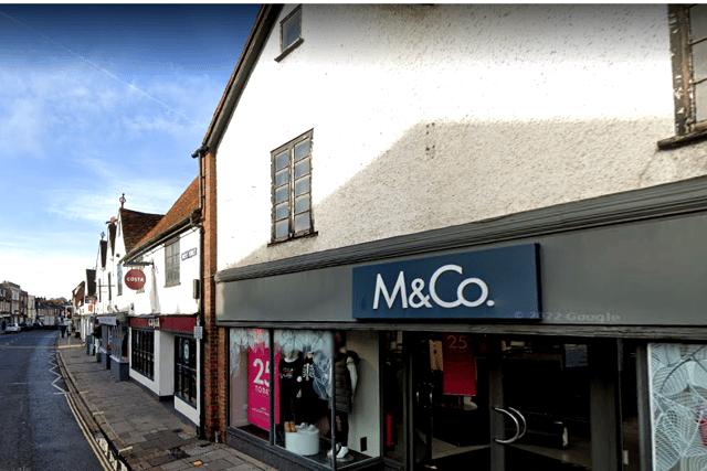 An M&Co store is pictured in Marlow, south England.