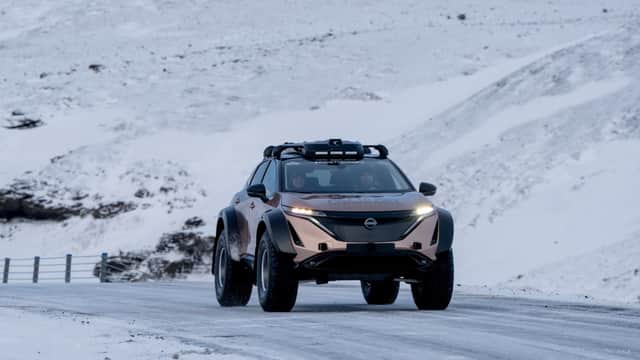 The Nissan Ariya features upgraded suspension and tyres but a standard battery and twin motors