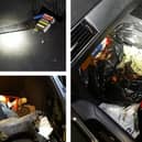 Items seized by police on Sunday night