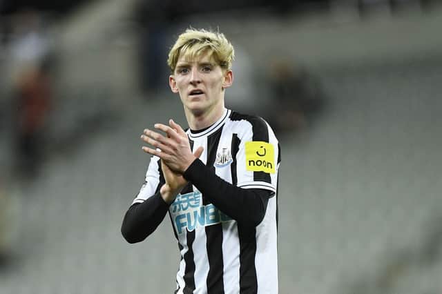 Newcastle United forward Anthony Gordon. (Photo by OLI SCARFF/AFP via Getty Images)