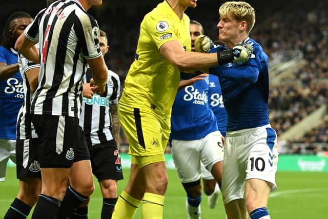 Anthony Gordon clashed with Newcastle stars when playing at Everton (Image: Getty Images)