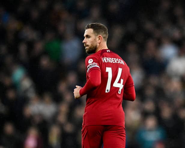 Liverpool midfielder Jordan Henderson. (Photo by Andrew Powell/Liverpool FC via Getty Images)