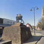 The statue of two Vikings in Jarrow (Image: Google Streetview)