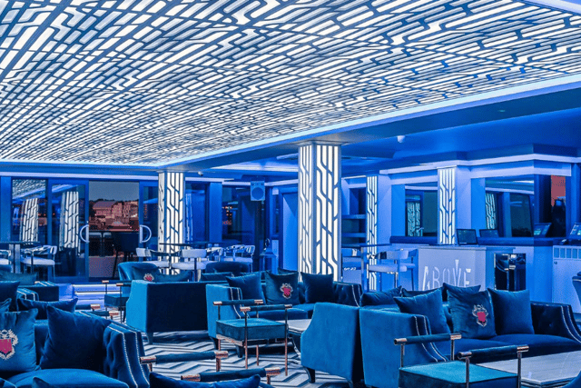Above’s stylish bar area