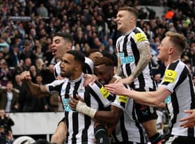 Newcastle United players celebrate  