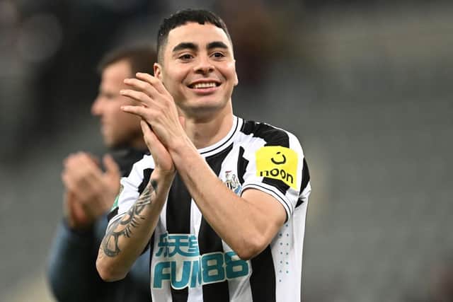 Newcastle United winger Miguel Almiron. (Photo by PAUL ELLIS/AFP via Getty Images)