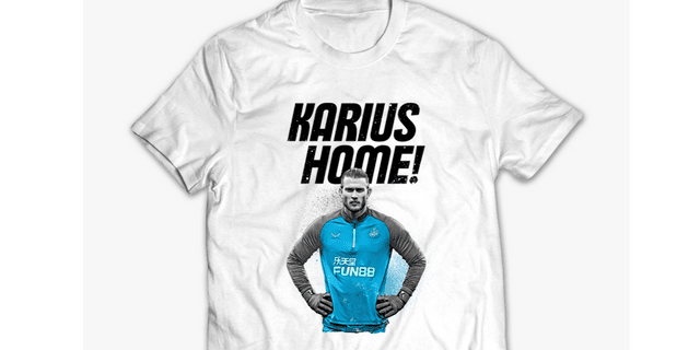 Loris Karius t-shirts designed by Newcastle based company Last Night of Freedom.