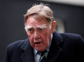 Sir Bernard Ingham arrives in Downing Street to attend a party to celebrate the 85th birthday of Baroness Thatcher on October 14, 2010  (Photo by Oli Scarff/Getty Images)