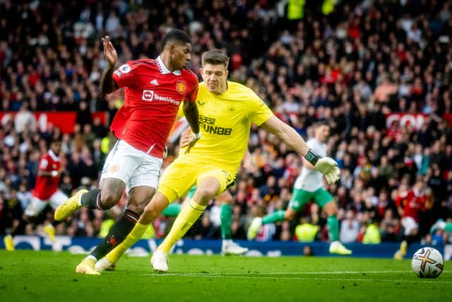 Marcus Rashford is a fitness doubt for this weekend’s Carabao Cup final. Credit: Getty.