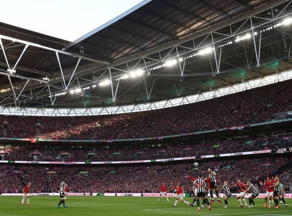 Newcastle United player ratings from the 2-0 Carabao Cup final defeat to Manchester United. (Photo by ADRIAN DENNIS/AFP via Getty Images)