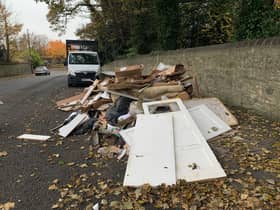 Waste left on Gretna Road 