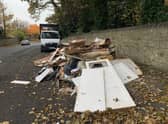 Waste left on Gretna Road 