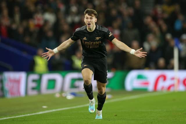 Arsenal full-back Kieran Tierney. (Photo by Steve Bardens/Getty Images)