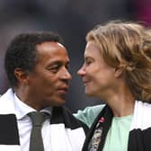 Newcastle co-owner Amanda Staveley with former director Majed Al Sorour at St James’ Park in May last year.