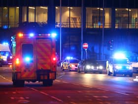  Emergency services arrive  close to the Manchester Arena on May 23, 2017. (Photo by Dave Thompson/Getty Images)