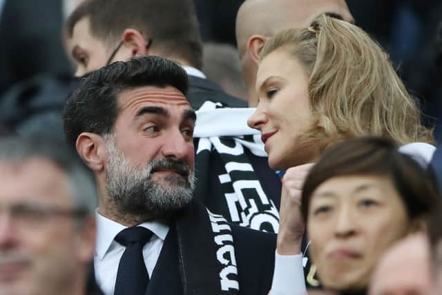 Newcastle United non-executive chairman Yasir Al-Rumayyan and co-owner Amanda Staveley. (Photo by Ian MacNicol/Getty Images)