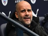 Manchester City boss Pep Guardiola. (Photo by PAUL ELLIS/AFP via Getty Images)