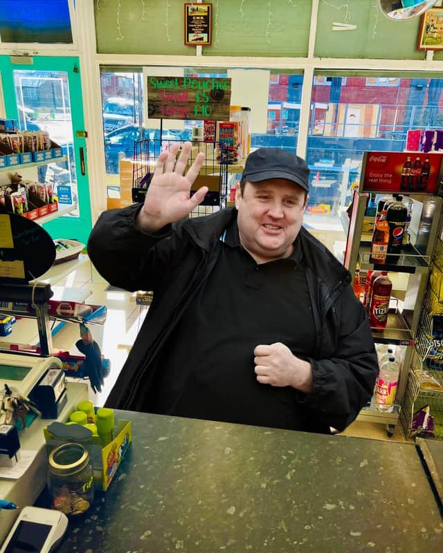Peter Kay’s ‘visit’ to McCartney’s Sweet Shop in Forest Hall.