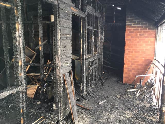 The building has been completely destroyed.
