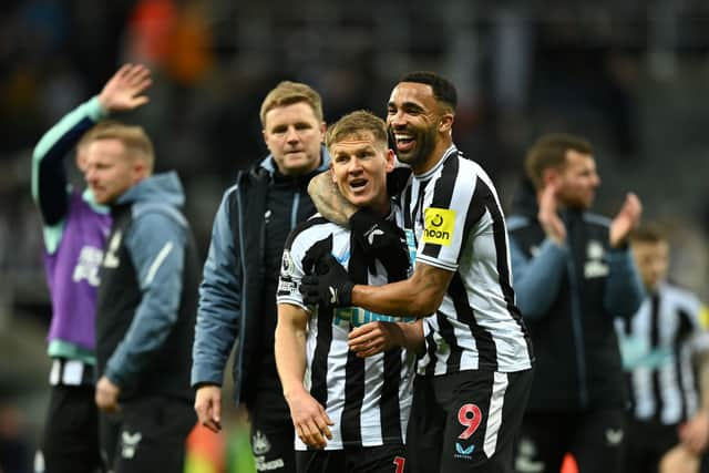 Newcastle United pair Matt Ritchie (left) and Callum Wilson (right). (Photo by Michael Regan/Getty Images)