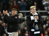 Newcastle United January signings Harrison Ashby (left) and Anthony Gordon (right). (Photo by PAUL ELLIS/AFP via Getty Images)