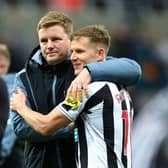 Newcastle United head coach Eddie Howe (left) and Matt Ritchie (left). (Photo by Michael Regan/Getty Images)
