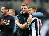 Newcastle United head coach Eddie Howe (left) and Matt Ritchie (left). (Photo by Michael Regan/Getty Images)