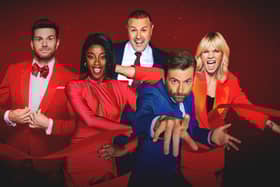Comic Relief - Red Nose Day 2023,17-02-2023,Joel Dommett, AJ Odudu, Paddy McGuinness, David Tennant, Zoë Ball,BBC/Comic Relief,Nicky Johnston