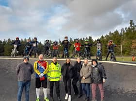 Coaches from Barnesbury BMX Club, Neighbourhood Inspector Jennifer Scott, and representatives from Edge North East North Tyneside Council’s Community Protection Team. Northumbria Police Copyright – No Reproduction Without Permission’