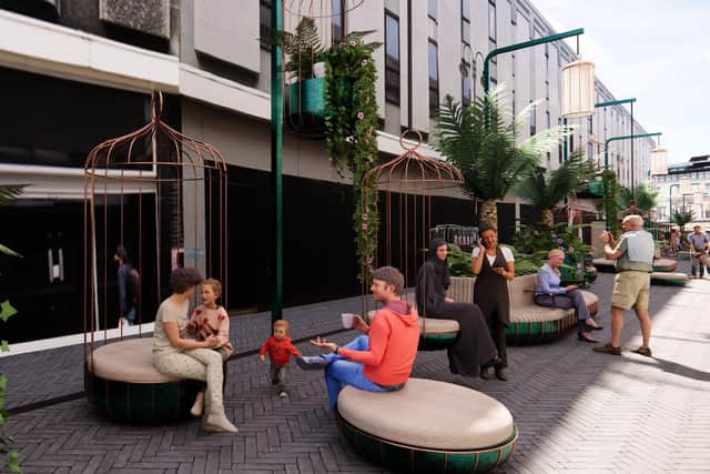 A CGI of Saville Row in Newcastle city centre. 