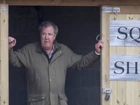 Jeremy Clarkson outside his Diddly Squat farm shop in Chipping Norton, Oxfordshire. 
