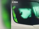 Video grab as secret police video footage captures “selfish” drivers using their phones as they speed along major motorways.  