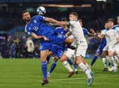 NAPLES, ITALY - MARCH 23: Bryan Cristante of Italy battles for possession with Kieran Trippier of England during the UEFA EURO 2024 qualifying round group C match between Italy and England at Stadio Diego Armando Maradona on March 23, 2023 in Naples, Italy. (Photo by Francesco Pecoraro/Getty Images)