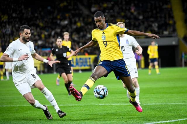 Newcastle United’s Swedish striker Alexander Isak. (Photo by FREDRIK SANDBERG/TT NEWS AGENCY/AFP via Getty Images)