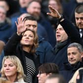 Amanda Staveley, Newcastle United director and Richard Masters, CEO of the Premier League look on during the Premier League match between Newcastle United and Fulham FC at St. James Park on January 15, 2023 in Newcastle upon Tyne, England. (Photo by Michael Regan/Getty Images)