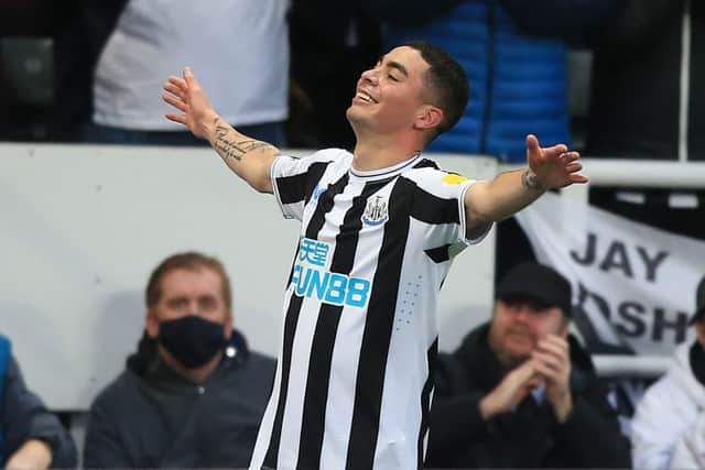 Newcastle United star Miguel Almiron. (Photo by LINDSEY PARNABY/AFP via Getty Images)