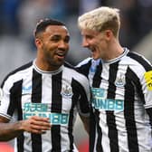 Newcastle United pair Callum Wilson and Anthony Gordon. (Photo by Stu Forster/Getty Images)