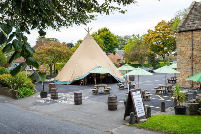 The outdoor tipi at the Blackbird Inn. 