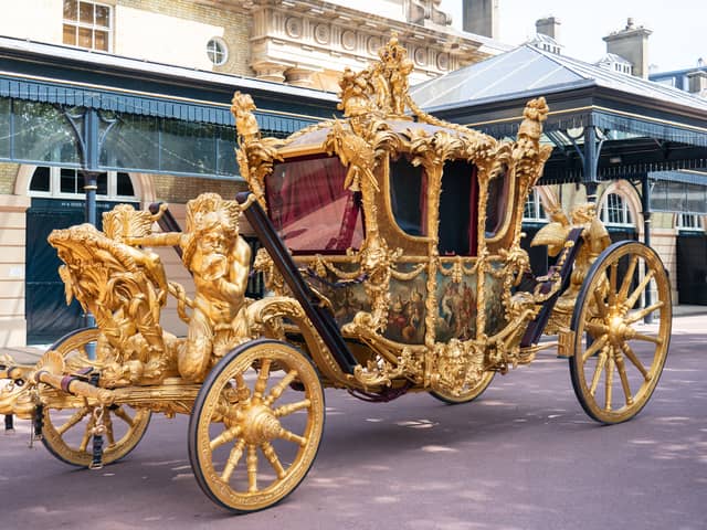 The Golden State coach will only be used one-way by King Charles III and Queen Camilla during the coronation procession - Credit: Getty Images