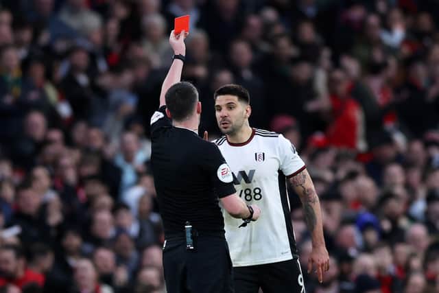 Aleksandar Mitrovic saw red against Manchester United and was then handed a lengthy ban (Image: Getty Images)