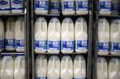 Aldi, Lidl and Asda have joined their rivals Sainsbury’s and Tesco in cutting the price of milk by at least 5p.  Photo by Daniel LEAL / AFP) (Photo by DANIEL LEAL/AFP via Getty Images)