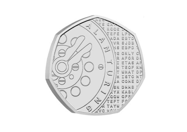 The new 50p coin commemorates Alan Turing’s codebreaking during the Second World War (Photo: Royal Mint)